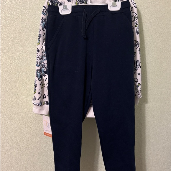 Flapdoodles Sports 3 Piece Set Sweatsuit Jogger Hoodie Navy Backpack Fun Patches - Picture 4 of 10